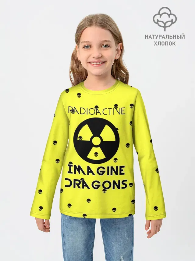Детский лонгслив с принтом «Imagine Dragons radioactive»