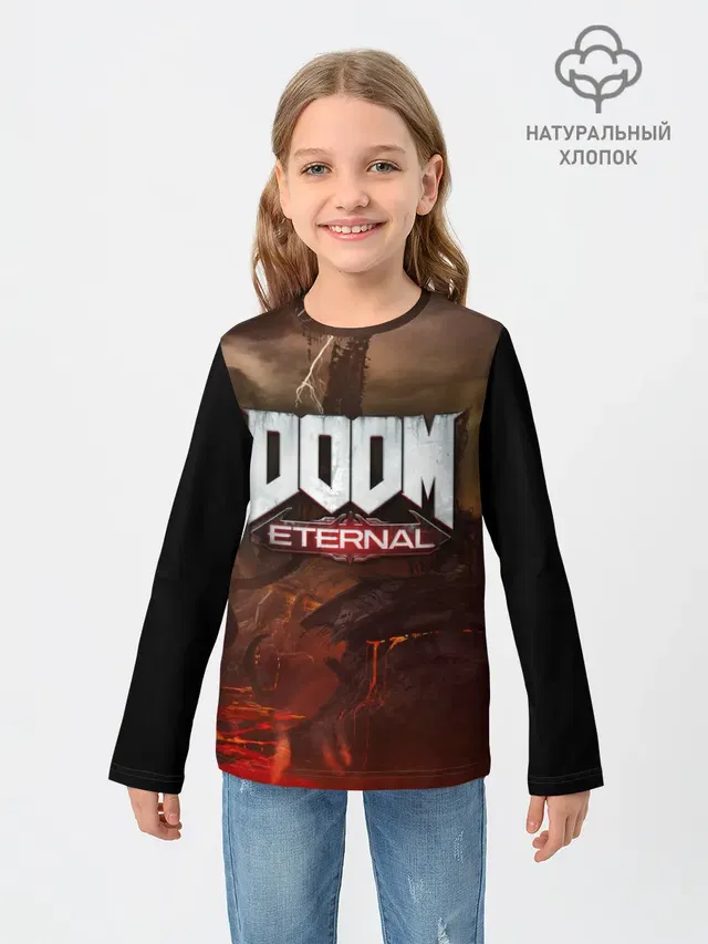 Детский лонгслив с принтом «Дум — DOOM Eternal»