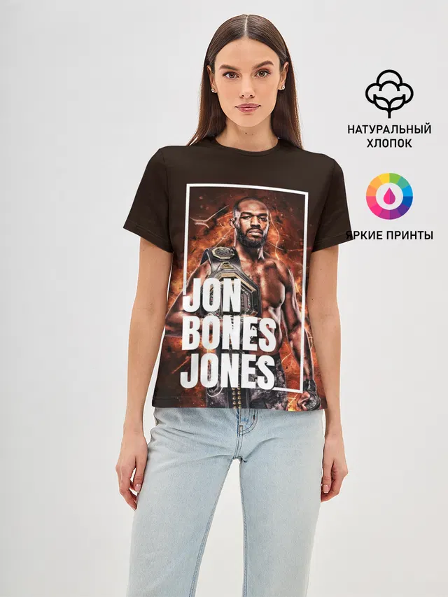 Женская базовая футболка с принтом «НБА — Jon Jones»