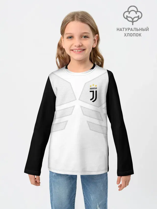 Детский лонгслив с принтом «Ювентус — JUVENTUS SPORT»