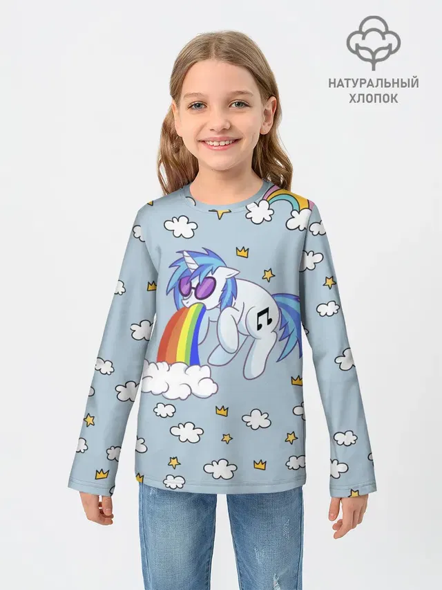 Детский лонгслив с принтом «My Little Pony — Винил Скрэтч»
