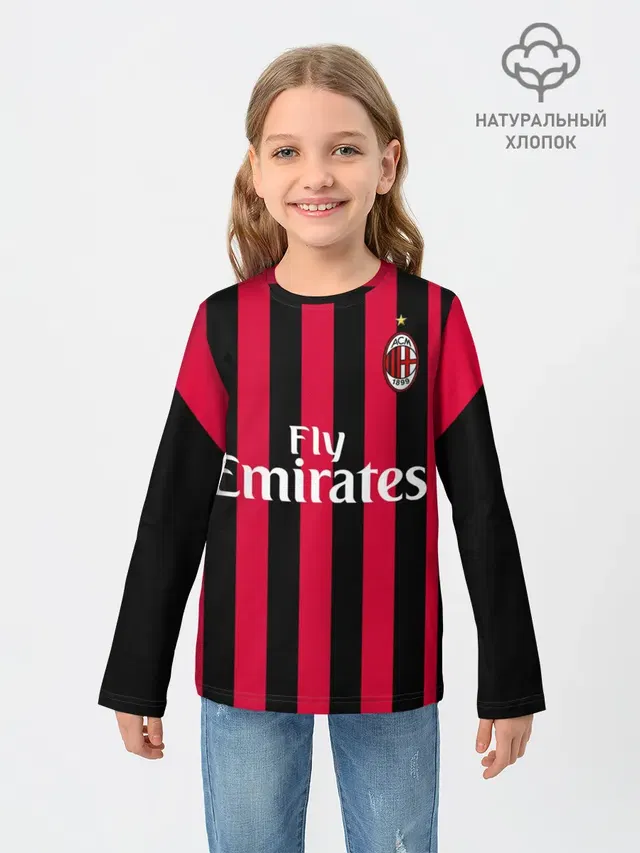 Детский лонгслив с принтом «Милан — Milan home 18-19»