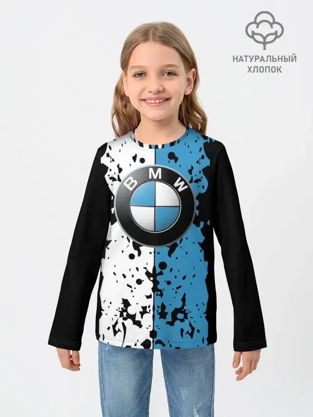 Детский лонгслив с принтом «BMW — BMW sign»