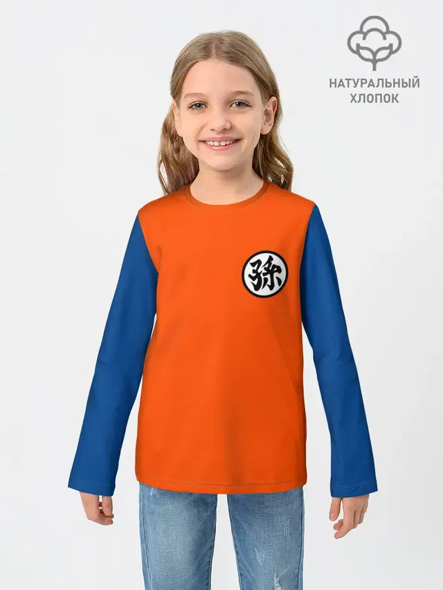 Детский лонгслив с принтом «Dragon ball — GOKU KANJI»