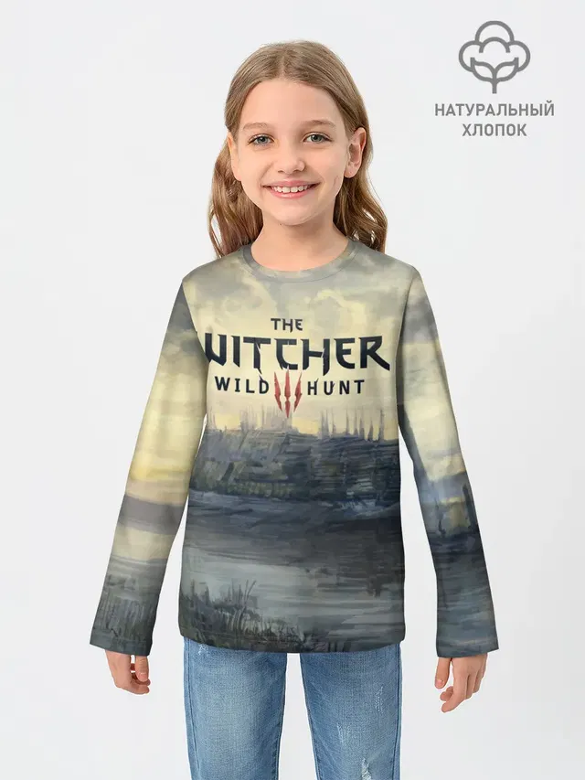 Детский лонгслив с принтом «Witcher 3 — The Witcher 3: Wild Hunt»