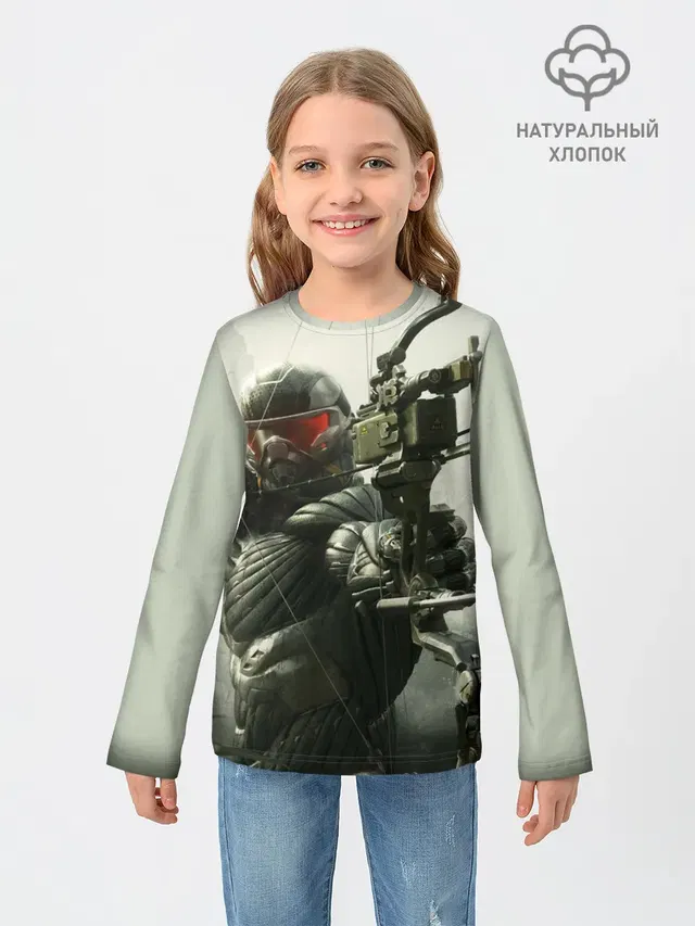 Детский лонгслив с принтом «Игры — Crysis»