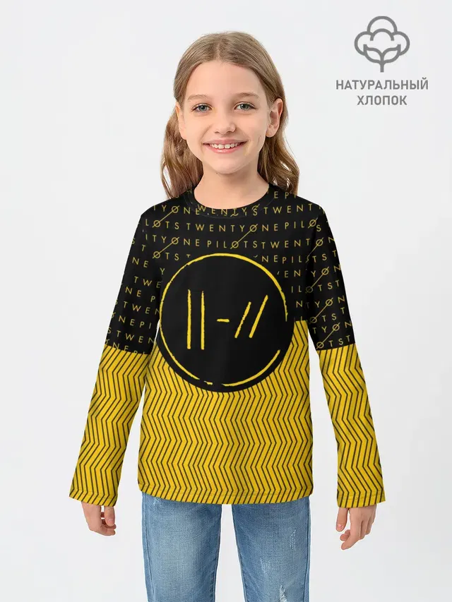 Детский лонгслив с принтом «Chevron pattern — TWENTY ONE PILOTS TOP»