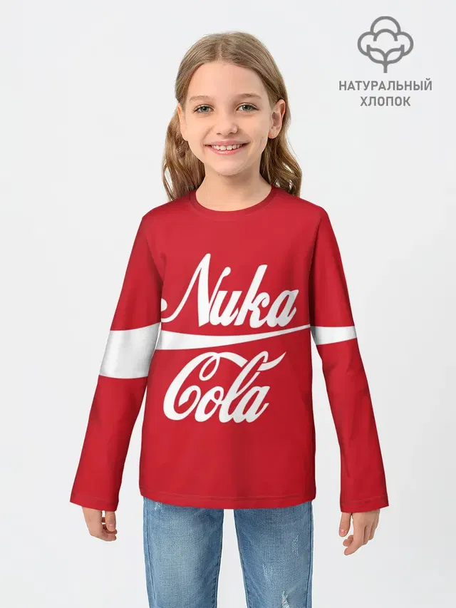 Детский лонгслив с принтом «Nuka Cola»