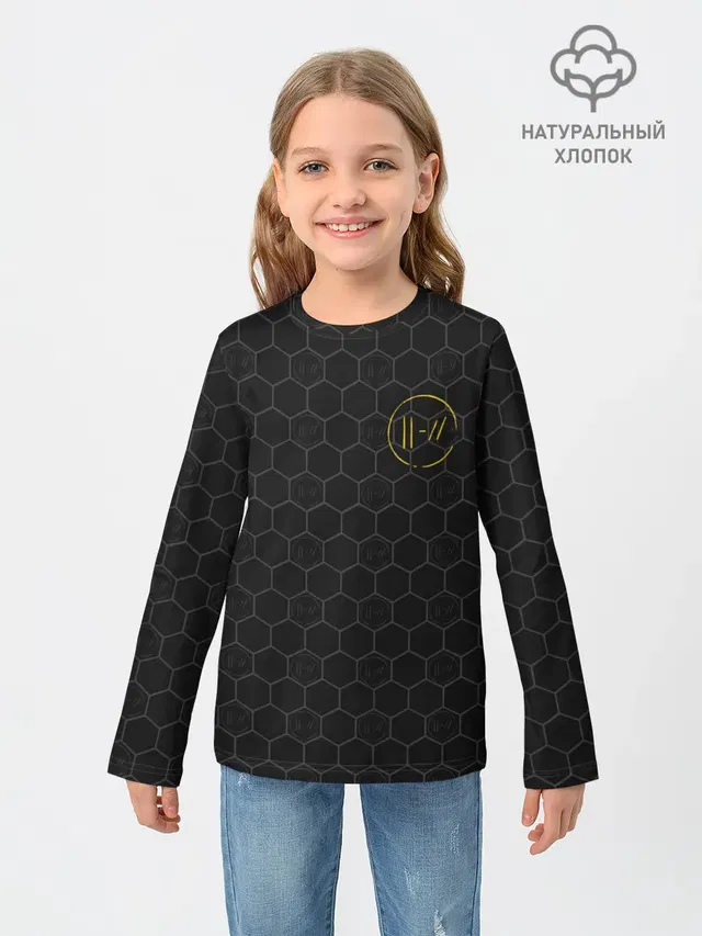 Детский лонгслив с принтом «Honeycomb pattern»