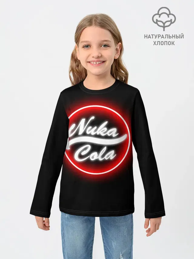 Детский лонгслив с принтом «Nuka-Cola»