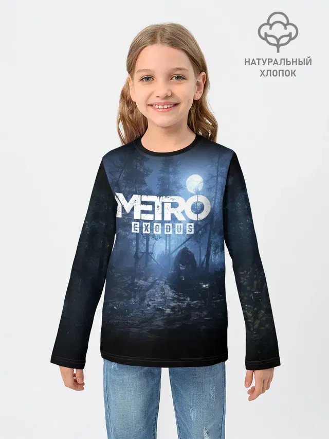 Детский лонгслив с принтом «Metro Exodus»