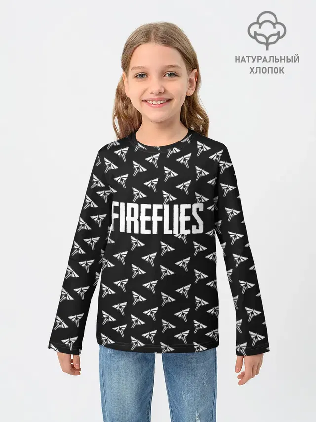 Детский лонгслив с принтом «Fireflies»