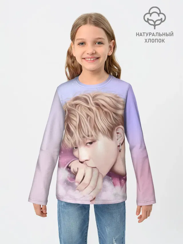 Детский лонгслив с принтом «BTS»