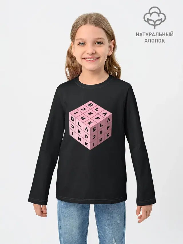 Детский лонгслив с принтом «BlackPink»