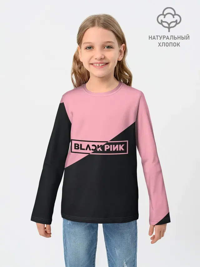 Детский лонгслив с принтом «BlackPink»