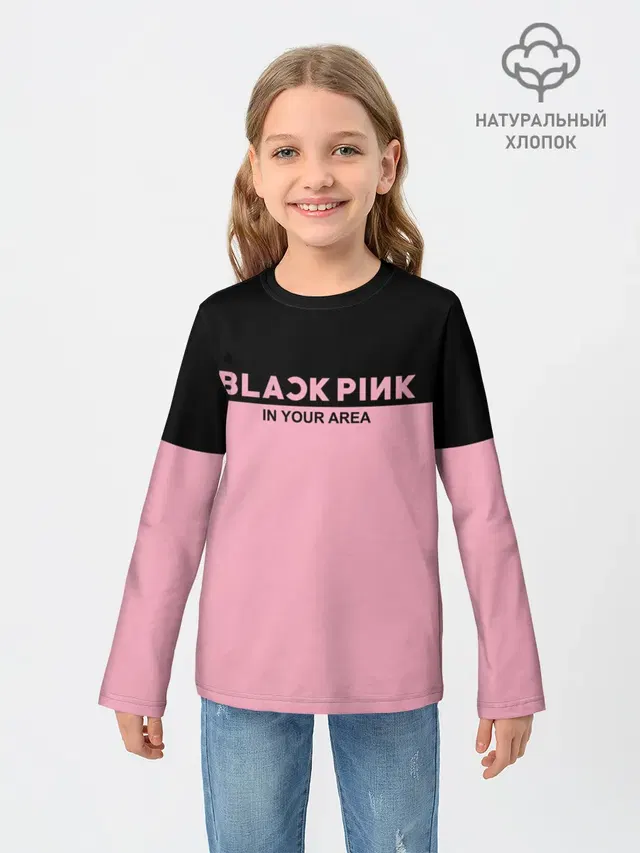 Детский лонгслив с принтом «BlackPink»