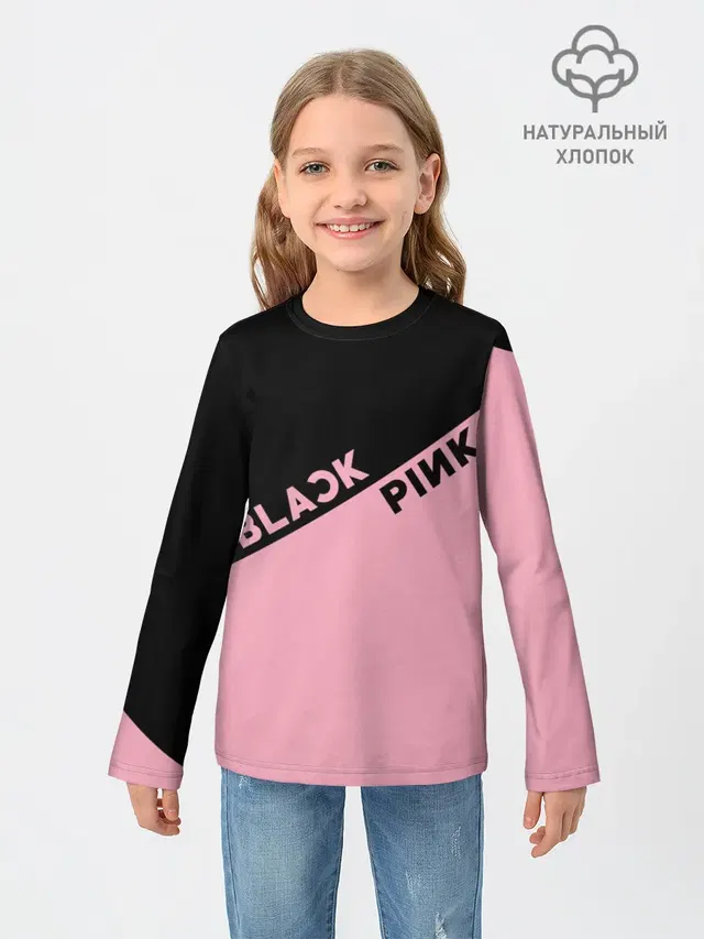 Детский лонгслив с принтом «BlackPink»