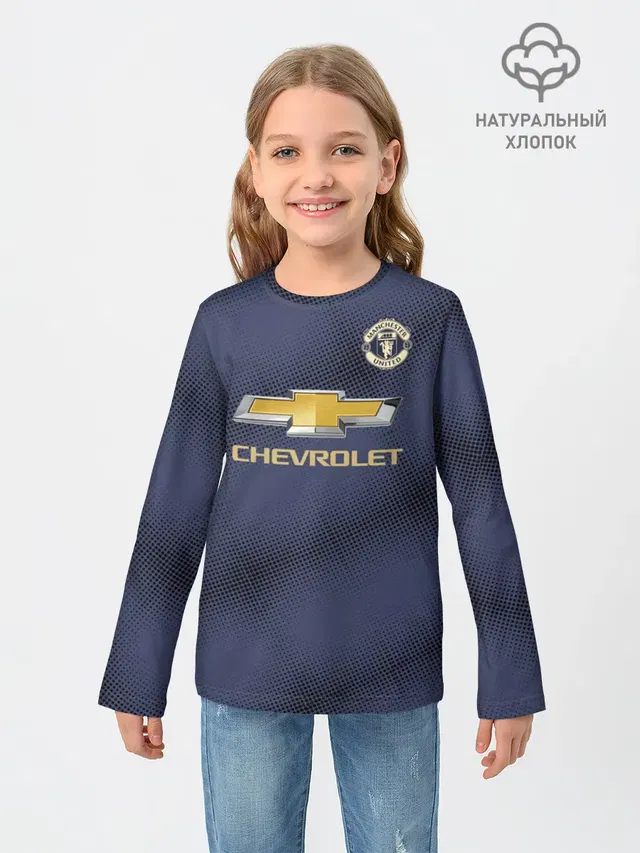 Детский лонгслив с принтом «Манчестер Юнайтед — Manchester United away 18-19»
