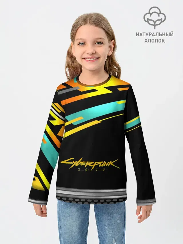 Детский лонгслив с принтом «Cyberpunk 2077»