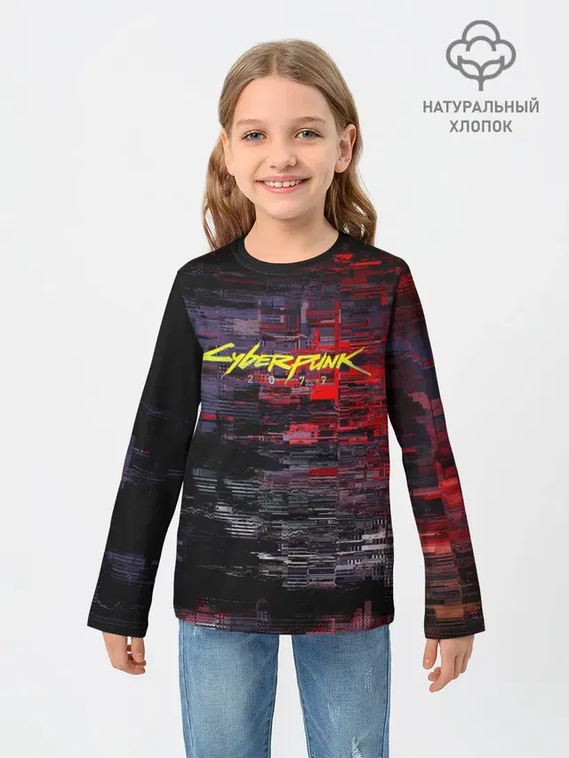Детский лонгслив с принтом «Cyberpunk 2077»