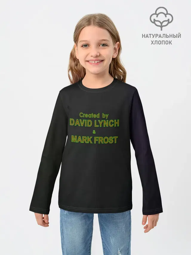 Детский лонгслив с принтом «Твин Пикс — Created by Lynch & Frost»