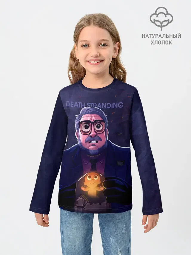 Детский лонгслив с принтом «Guillermo del Toro»