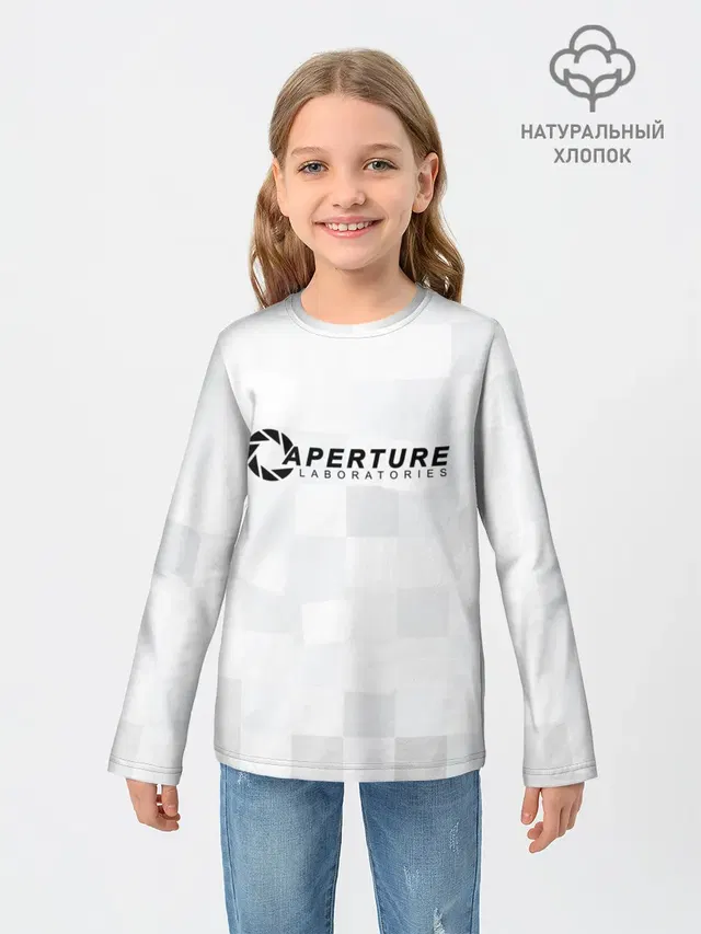 Детский лонгслив с принтом «Portal — Aperture Labs»
