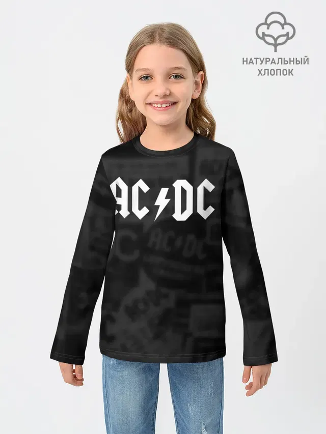 Детский лонгслив с принтом «AC/DC»