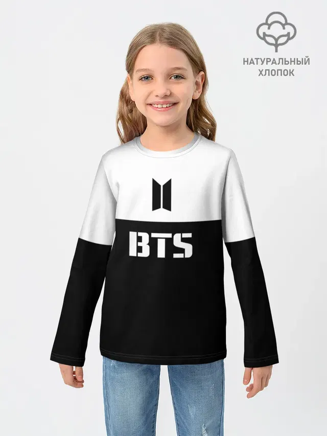 Детский лонгслив с принтом «BTS»