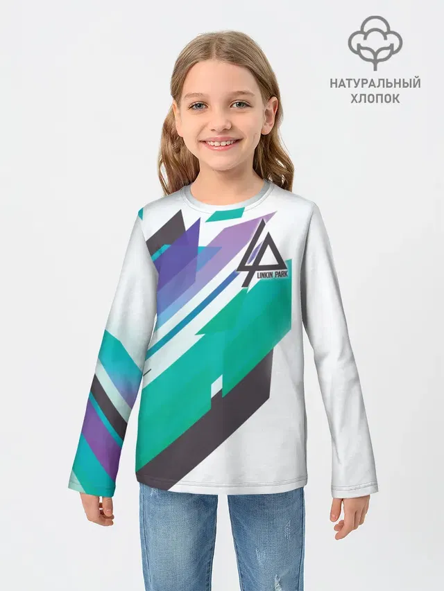 Детский лонгслив с принтом «abstract geometric design»
