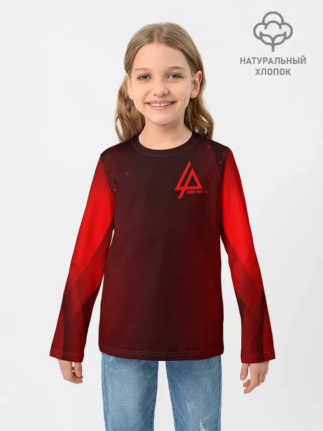 Детский лонгслив с принтом «Abstract red background»