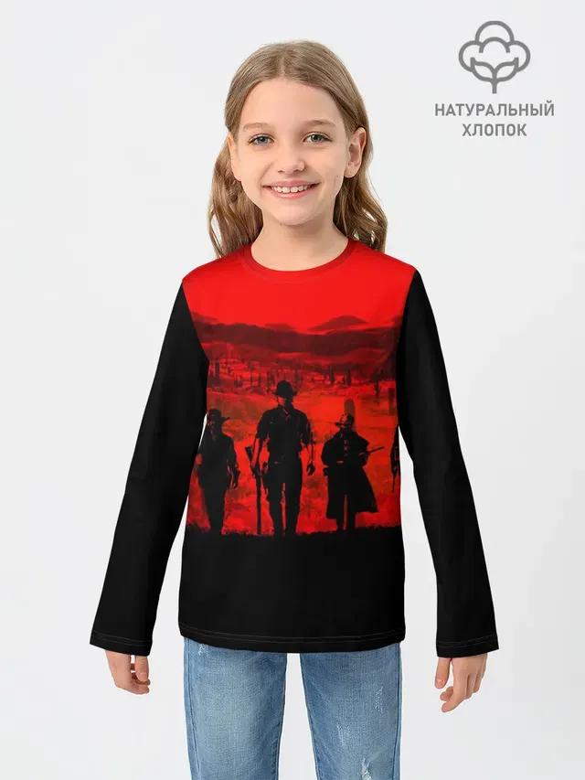 Детский лонгслив с принтом «RDR 2»