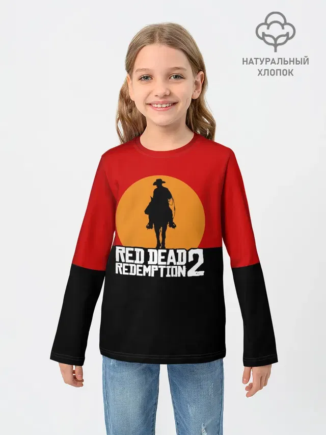 Детский лонгслив с принтом «Cowboy — Red Dead Redemption 2»