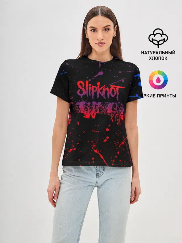 Женская базовая футболка с принтом «Paint splatter»