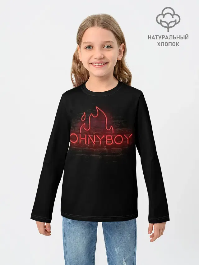 Детский лонгслив с принтом «Johnyboy»