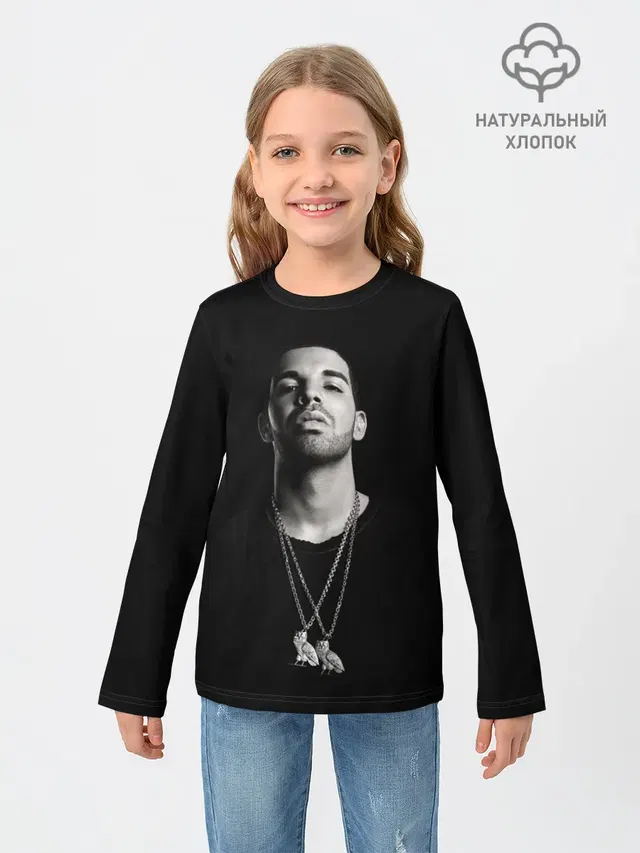 Детский лонгслив с принтом «Drake»