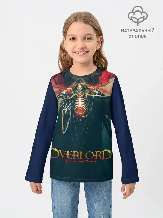 Детский лонгслив с принтом «Momonga Overlord»