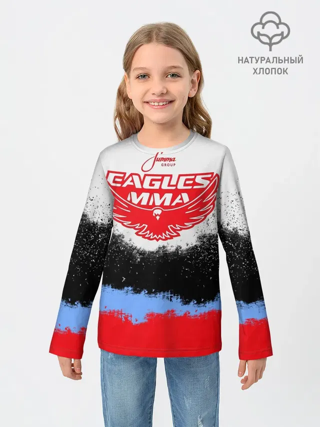 Детский лонгслив с принтом «MMA — Eagles MMA»