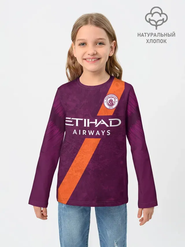 Детский лонгслив с принтом «De Bruyne alternative 18-19»