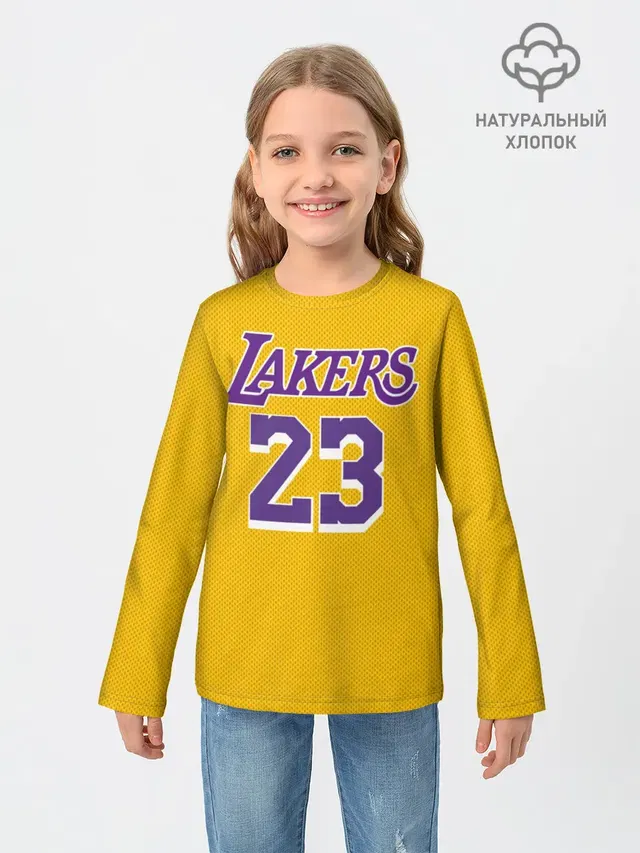 Детский лонгслив с принтом «НБА — James 18-19 LA Lakers home»