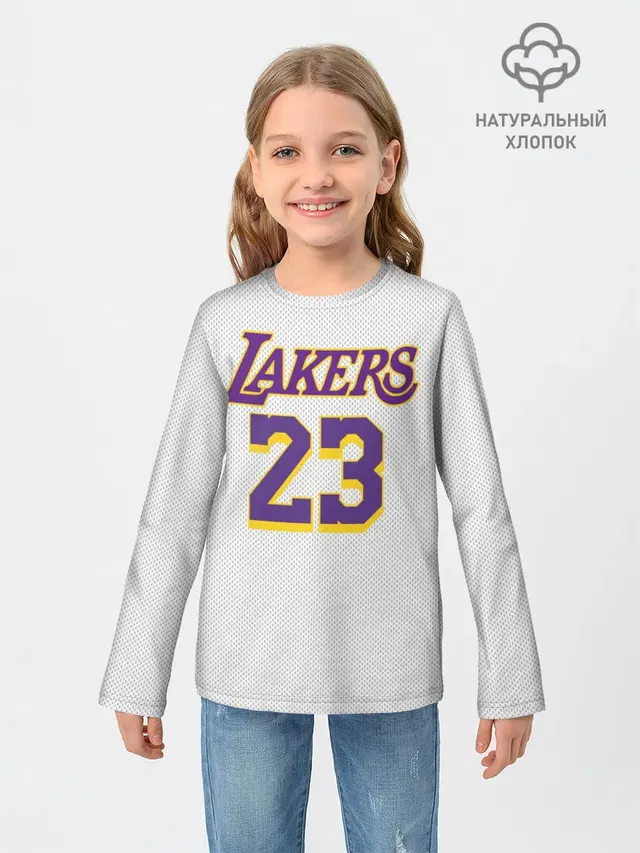 Детский лонгслив с принтом «НБА — James 18-19 third LA Lakers»