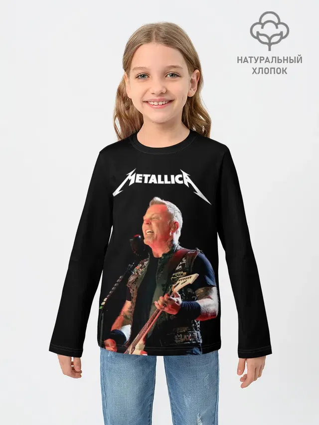 Детский лонгслив с принтом «Metallica»