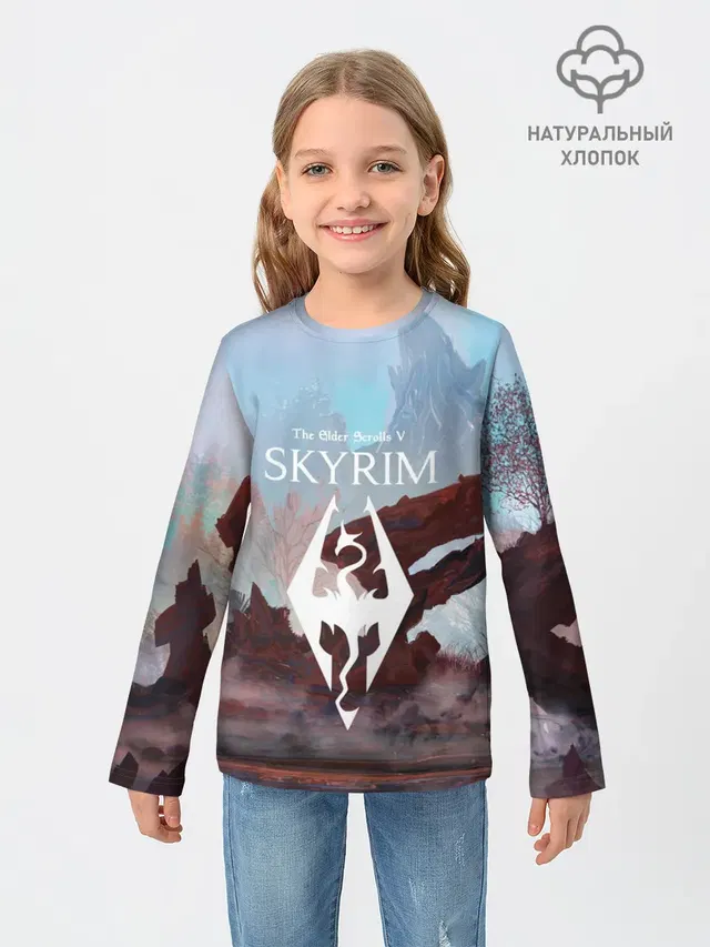 Детский лонгслив с принтом «The Elder Scrolls — The Elder Scrolls SKYRIM»