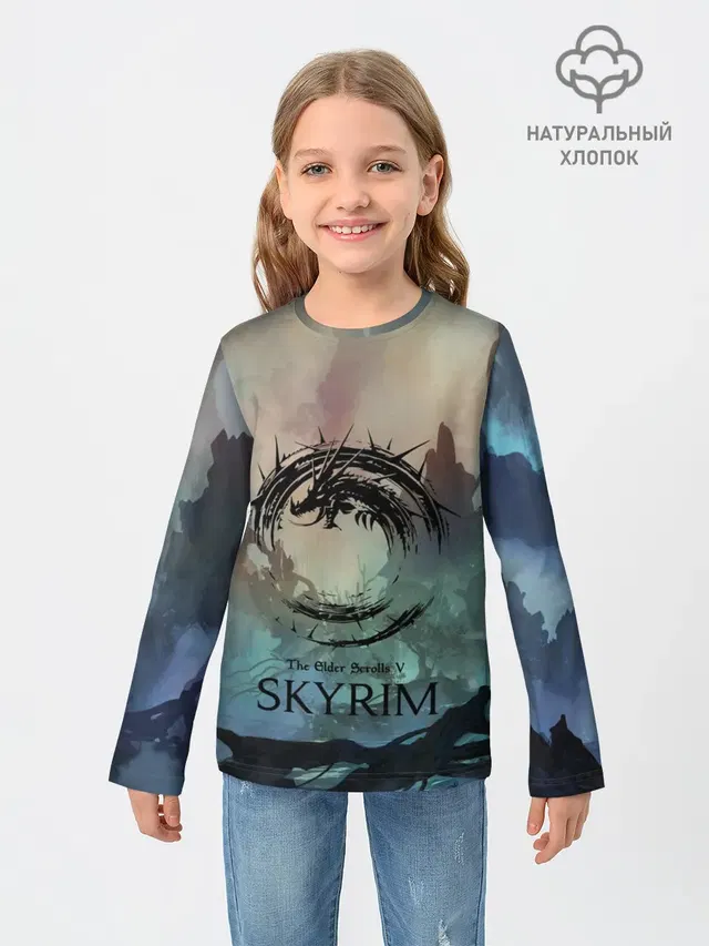 Детский лонгслив с принтом «The Elder Scrolls — The Elder Scrolls SKYRIM»