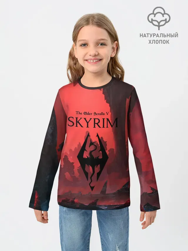 Детский лонгслив с принтом «The Elder Scrolls — The Elder Scrolls SKYRIM»