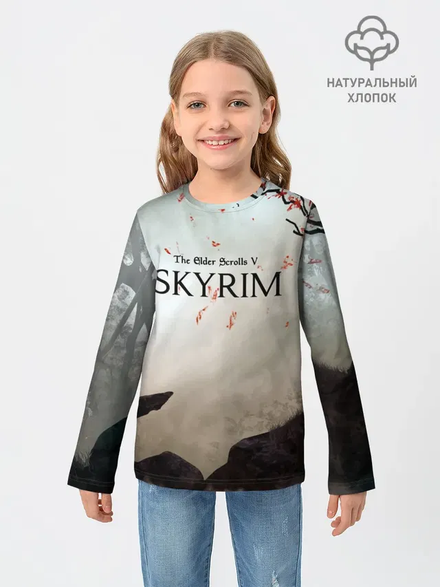 Детский лонгслив с принтом «The Elder Scrolls — The Elder Scrolls SKYRIM 5»