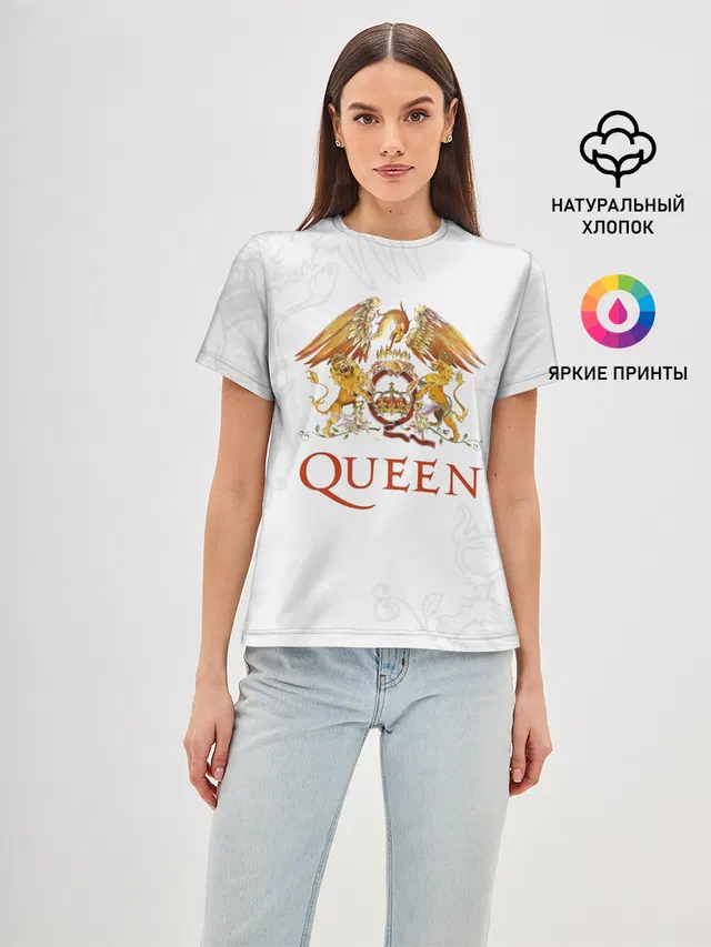 Женская базовая футболка с принтом «Queen logo»