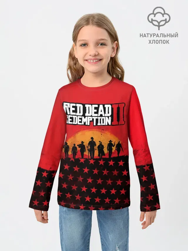 Детский лонгслив с принтом «Western — Red Dead Redemption 2»