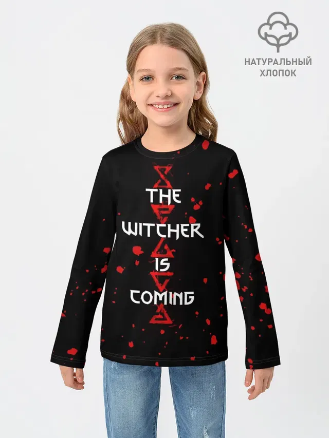 Детский лонгслив с принтом «The Witcher Is Coming»
