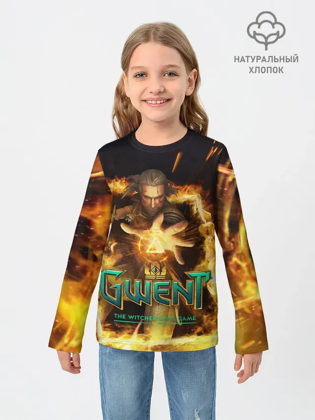 Детский лонгслив с принтом «Gwent — GWENT: The Witcher Card Game»